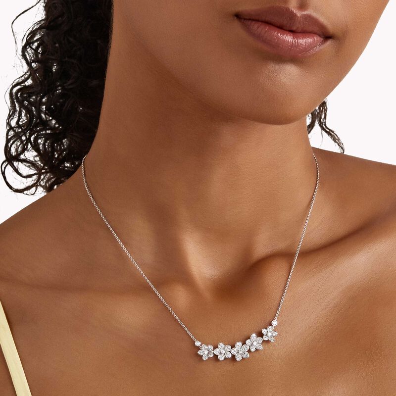 Wild Flower Diamond Line Pendant, , hi-res