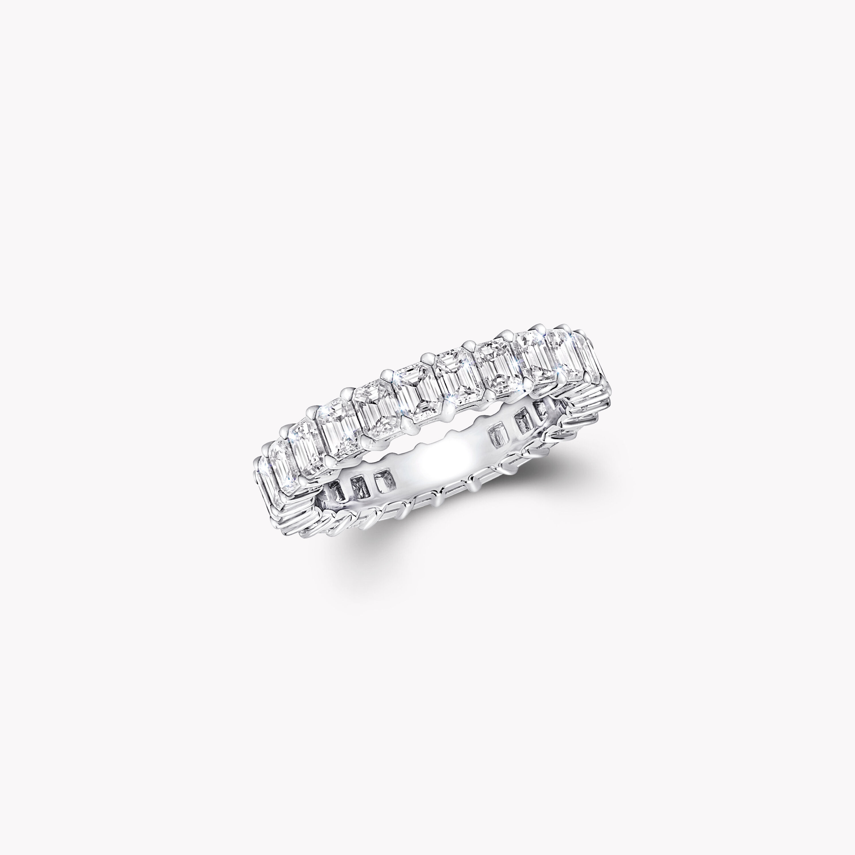 Claw Set Emerald Cut Diamond Eternity Ring