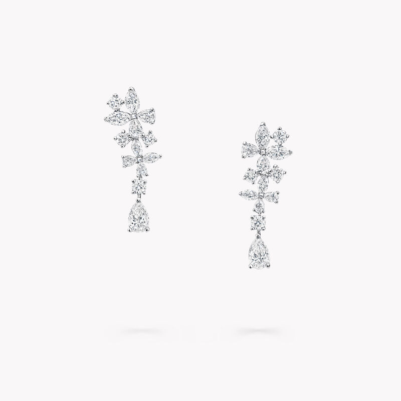 Classic Butterfly Diamond Drop Earrings, , hi-res