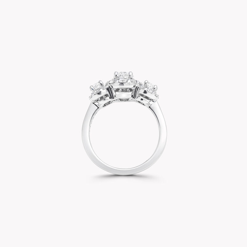 Icon Three Stone Oval Diamond Engagement Ring, , hi-res