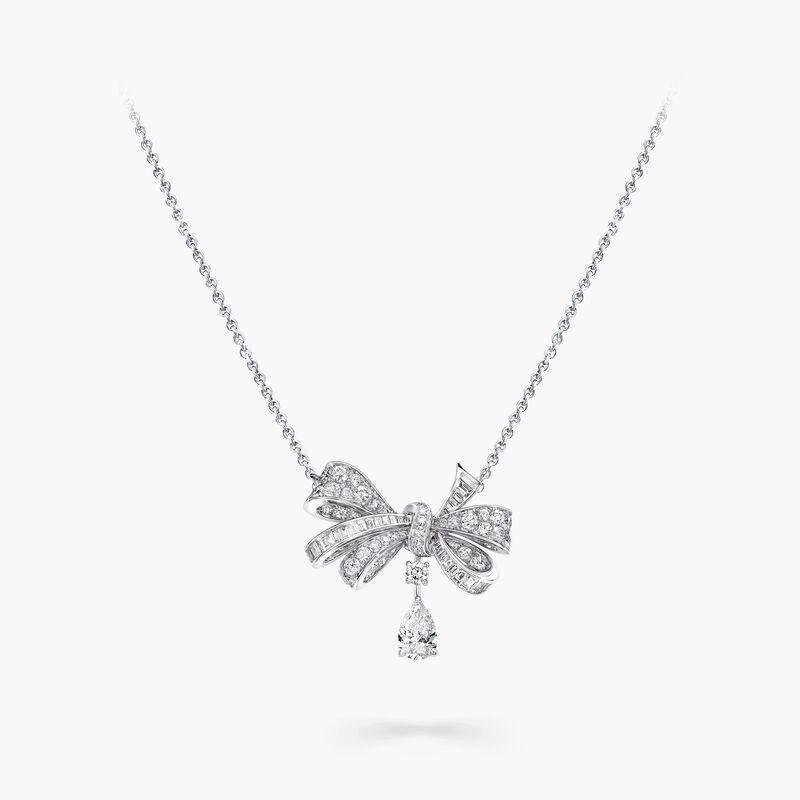 Tilda's Bow Classic Diamond Drop Pendant, , hi-res