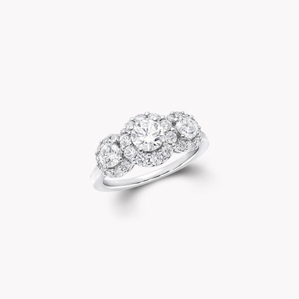 Icon Three Stone Round Diamond Engagement Ring, , hi-res