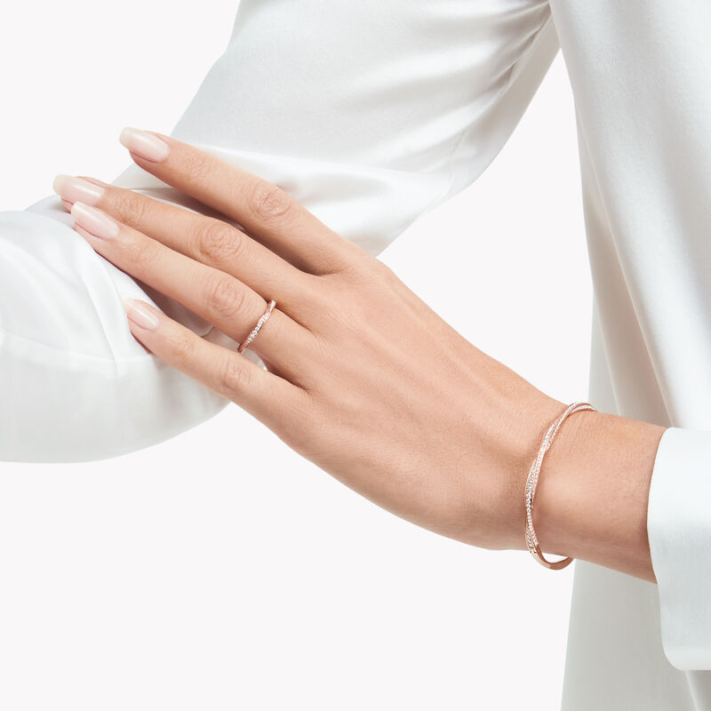 Spiral Pavé Diamond Bangle, , hi-res