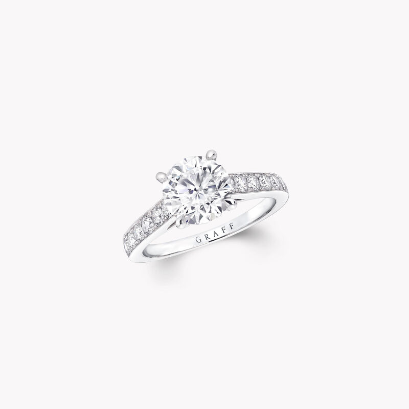 Flame Round Diamond Engagement Ring