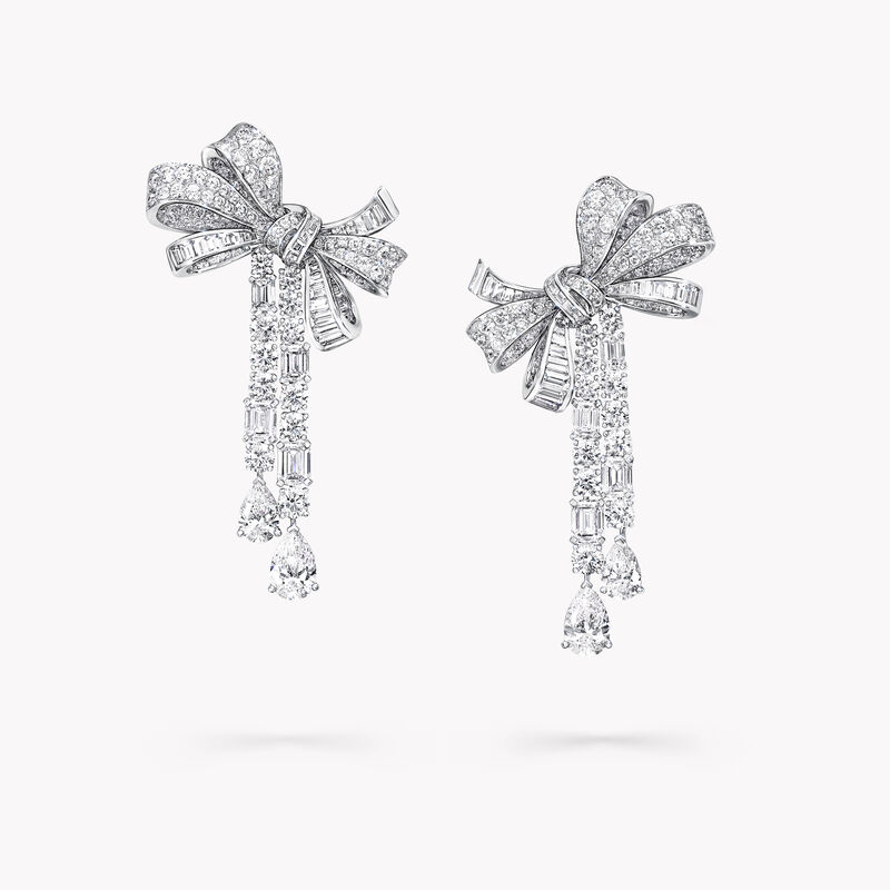 Tilda's Bow Multi Shape Diamond Drop High Jewellery Earrings