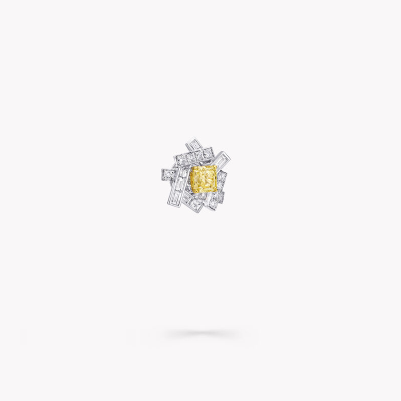 Threads Yellow and White Diamond Stud Earrings, , hi-res