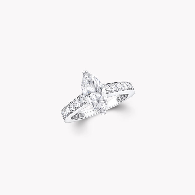 Flame Marquise Cut Diamond Engagement Ring