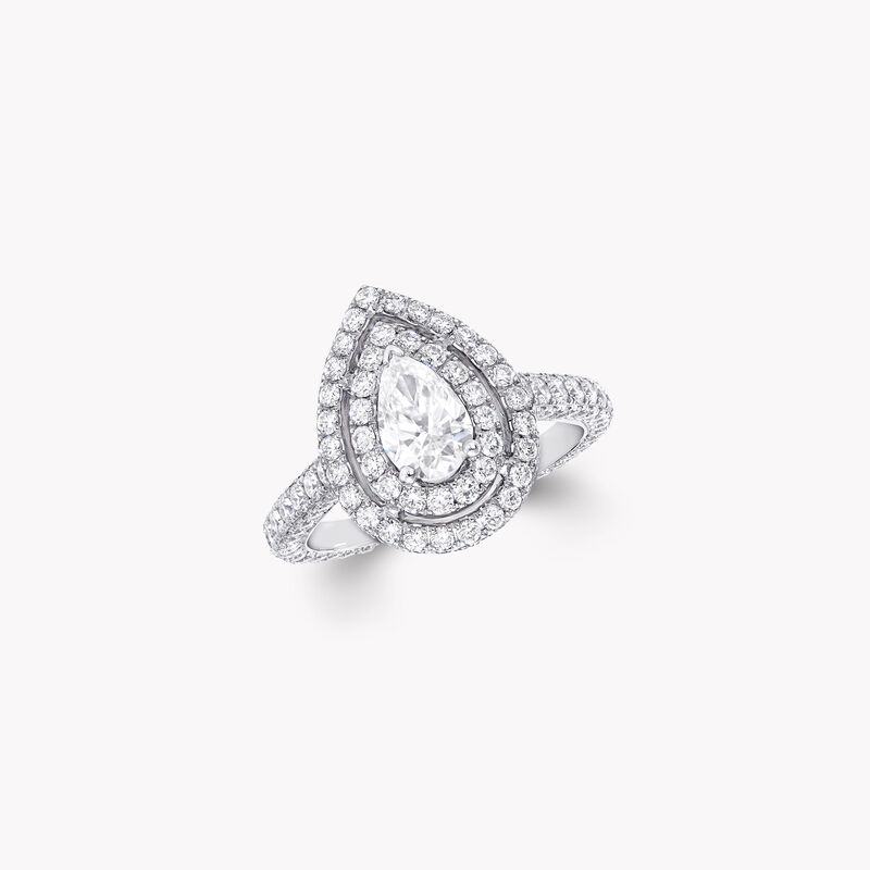 Twin Constellation Pear Shape Diamond Engagement Ring, , hi-res