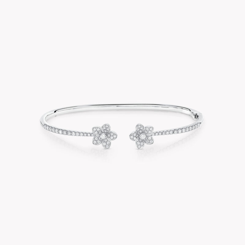 Wild Flower Open Pavé Diamond Bangle, , hi-res
