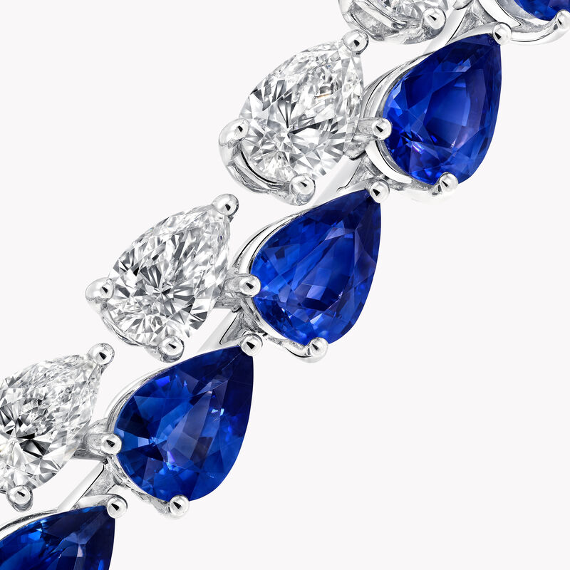 梨形蓝宝石及钻石手链