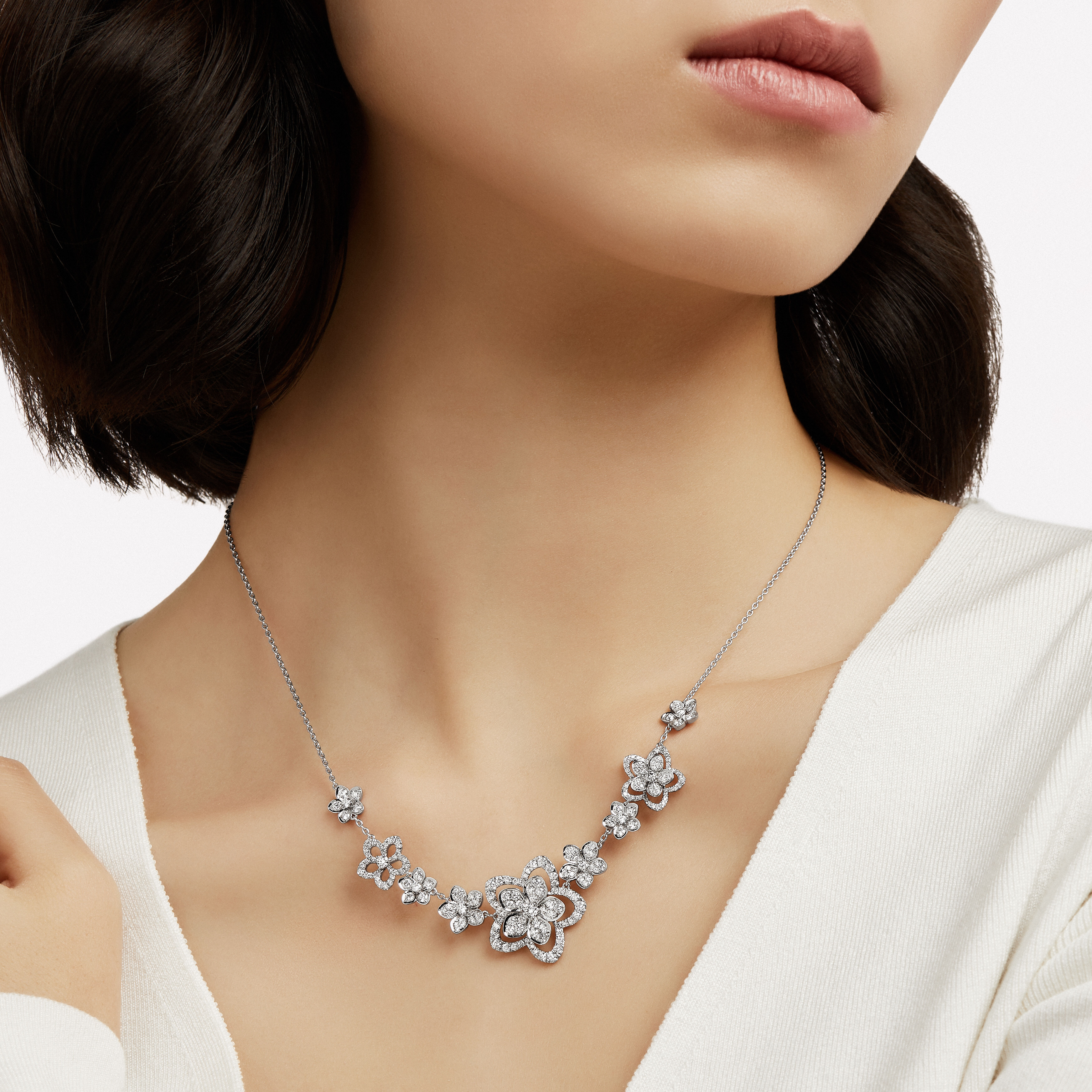 Multi diamond necklace discount