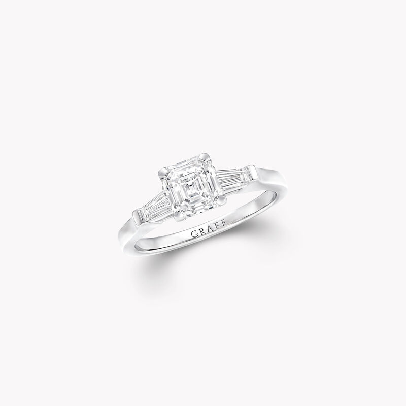 Promise Square Emerald Cut Diamond Engagement Ring, , hi-res