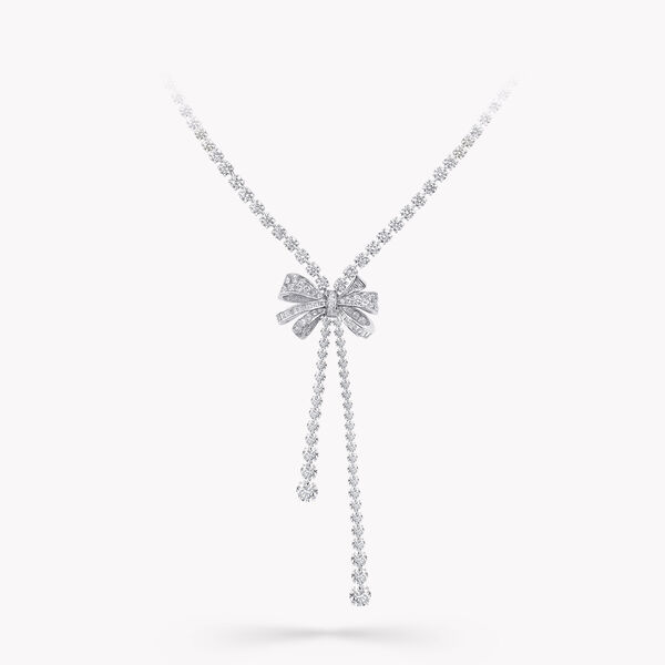 Tilda’s Bow Double Strand Round Diamond Necklace, , hi-res