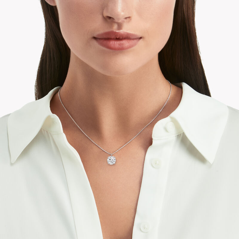 Round Diamond Pendant, , hi-res