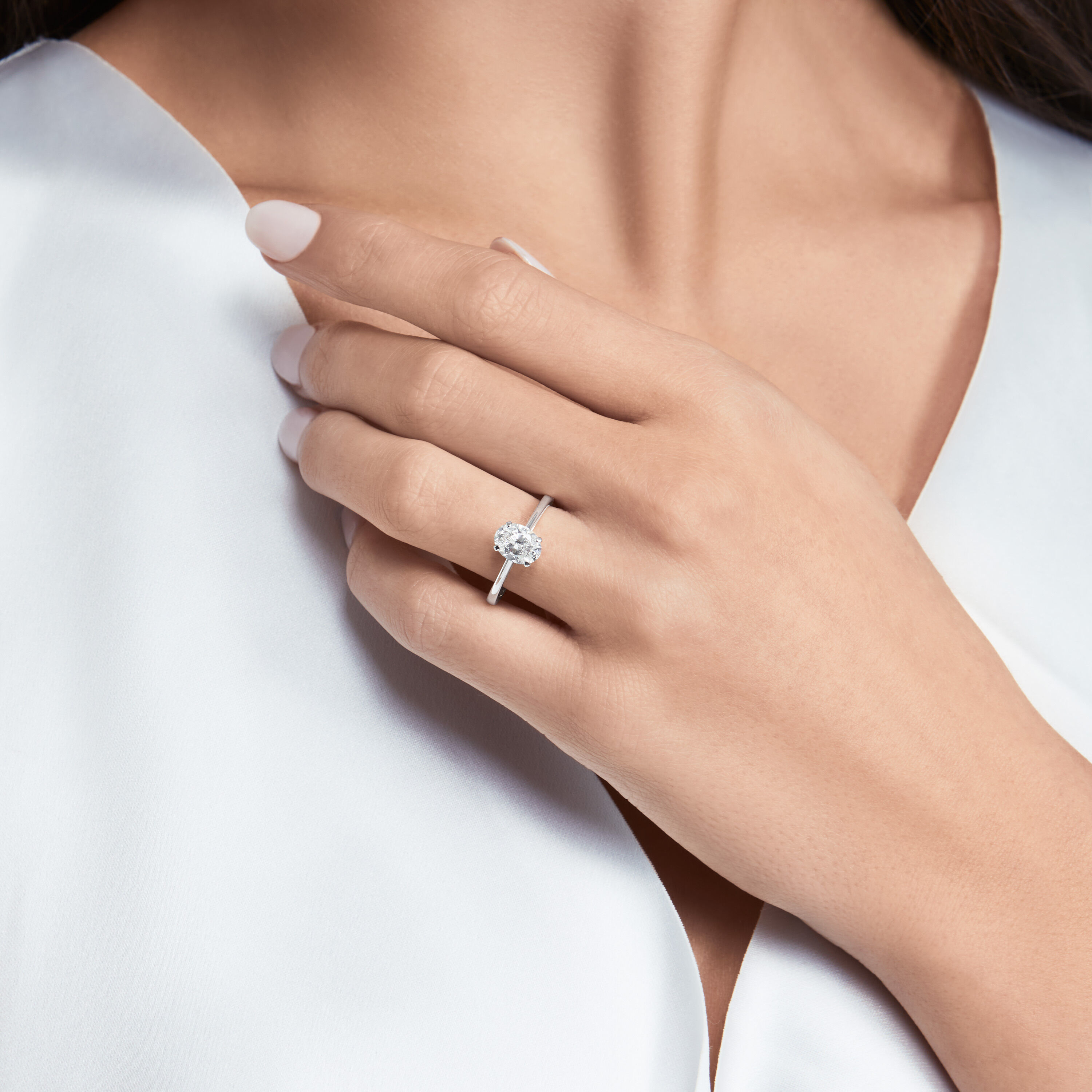 Paragon Oval Diamond Engagement Ring Platinum Graff