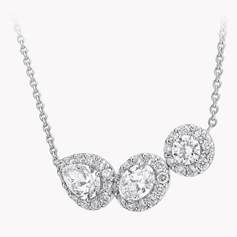 Icon Three Stone Diamond Necklace, , hi-res