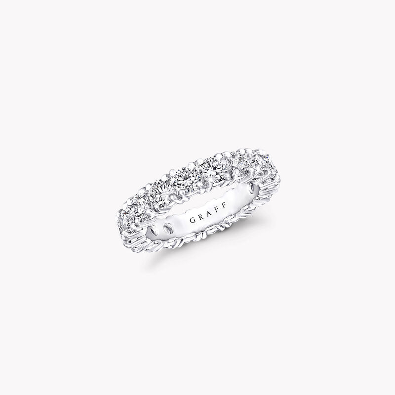 Four Claw Round Diamond Wedding Band, , hi-res