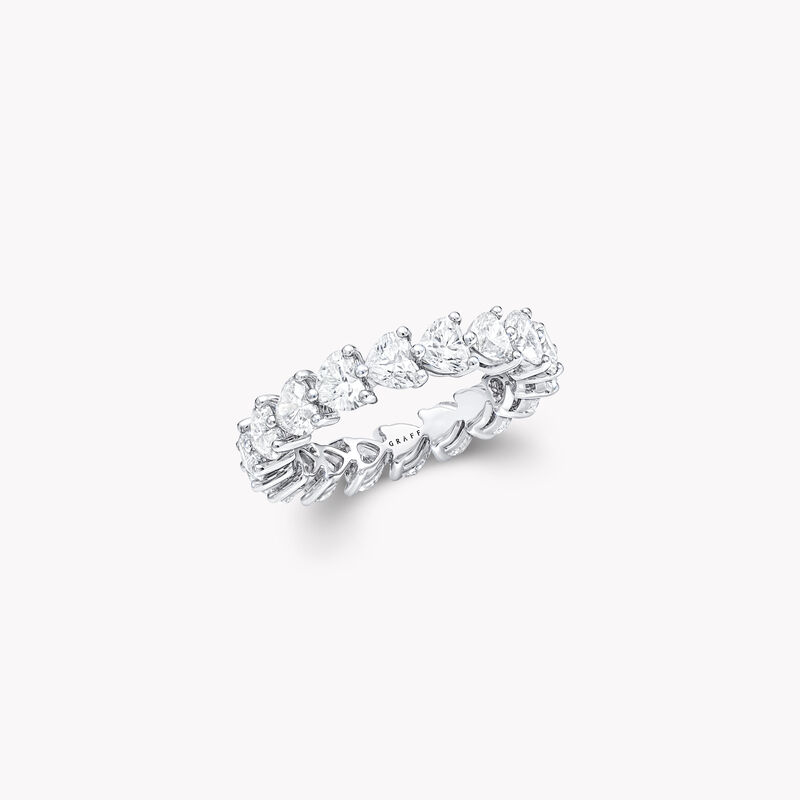 Heart Shape Diamond Wedding Band, , hi-res