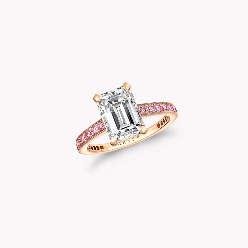 Flame Emerald Cut Diamond Engagement Ring, , hi-res