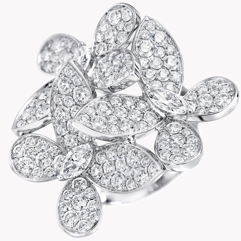 Triple Pavé Butterfly Diamond Ring