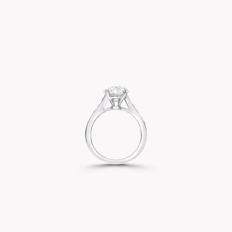 Flame Round Diamond Engagement Ring, , hi-res