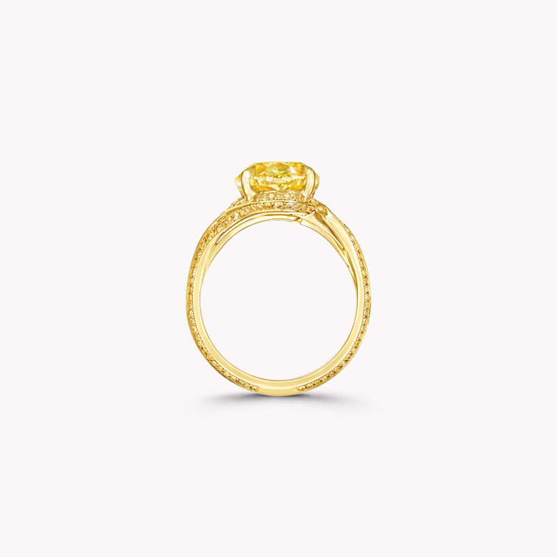 椭圆形黄钻高级珠宝戒指