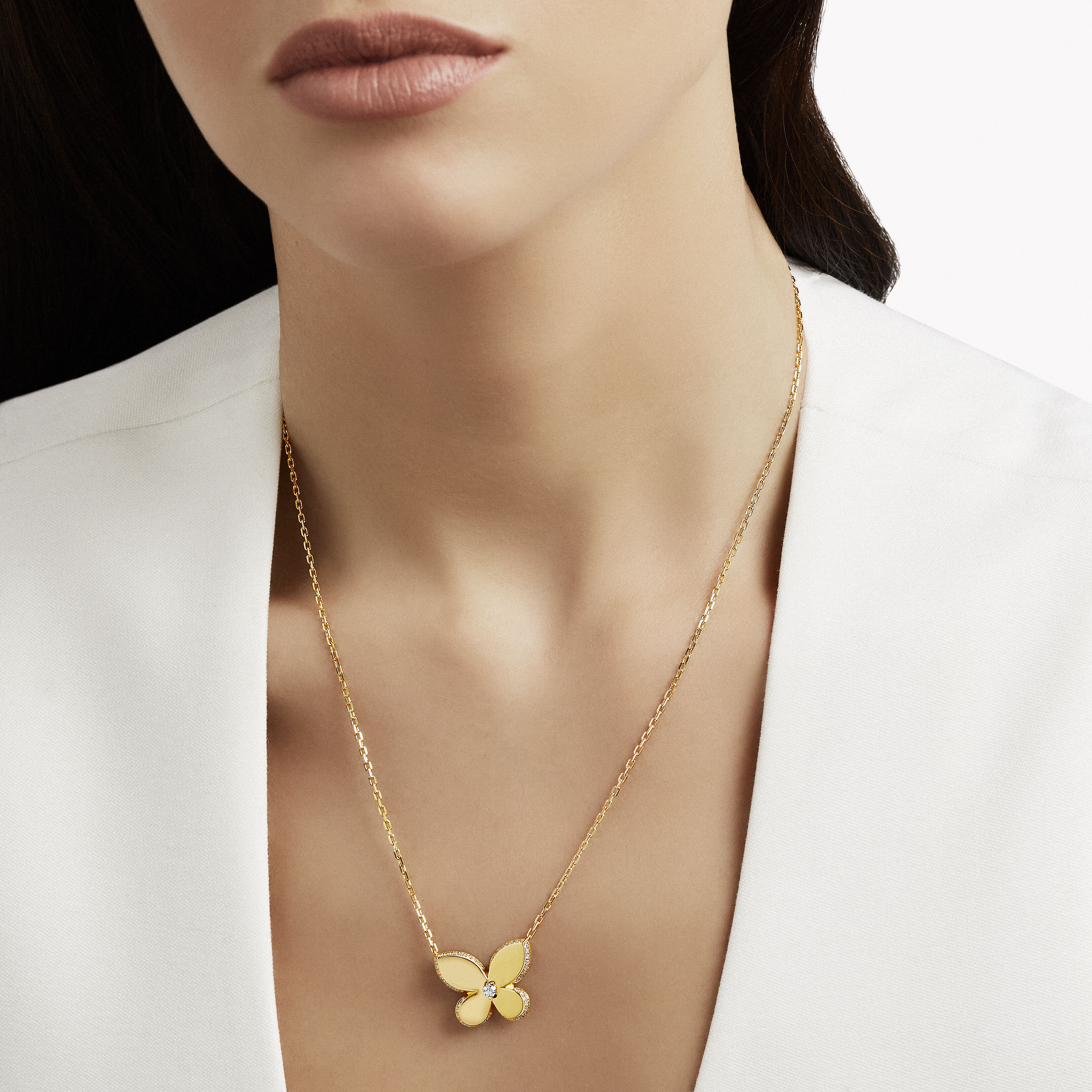 Pave butterfly deals necklace