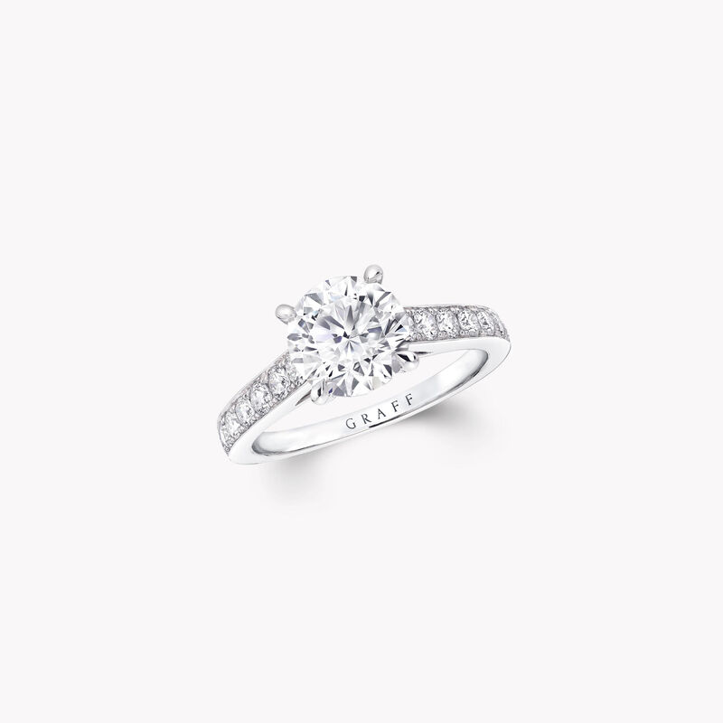 Flame Round Diamond Engagement Ring, , hi-res