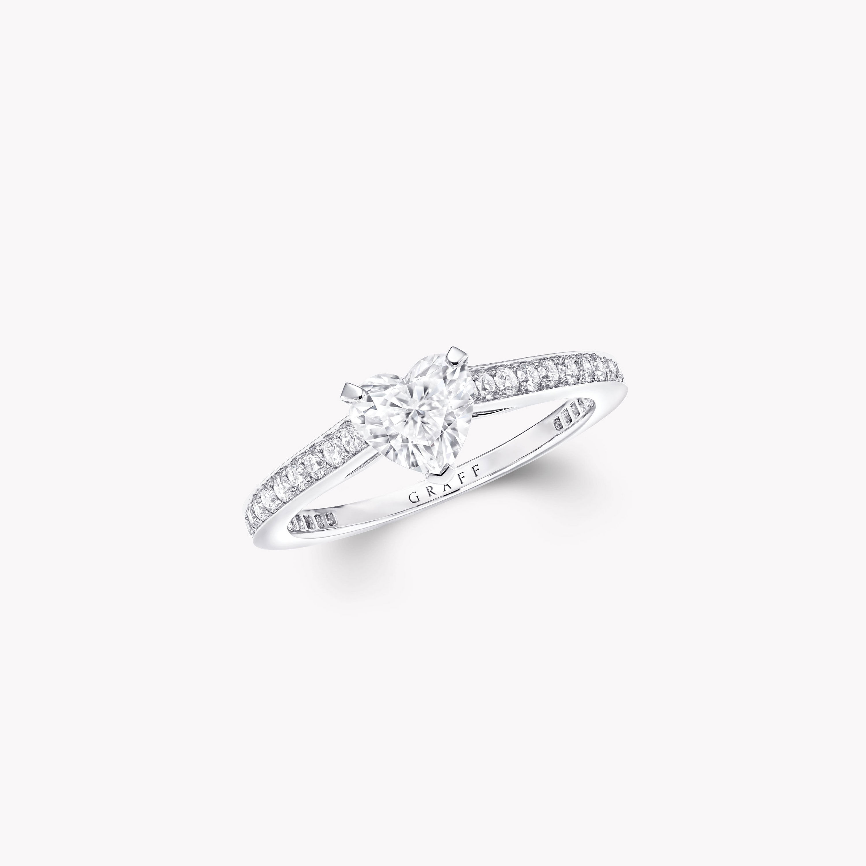 Heart shaped solitaire on sale diamond engagement ring
