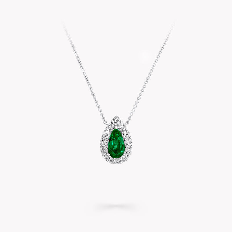 Icon梨形祖母绿和钻石吊坠