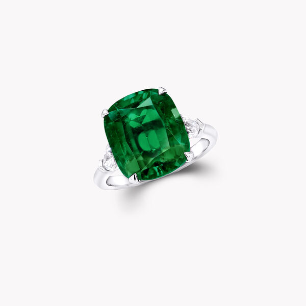 Cushion Cut Emerald High Jewellery Ring, , hi-res
