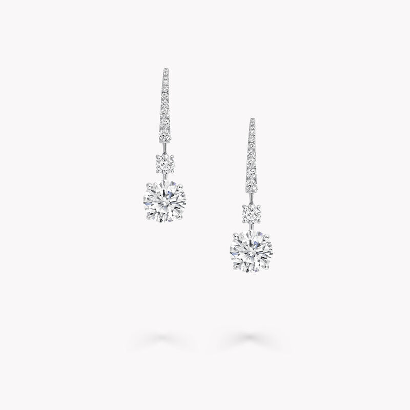 Round Diamond Solitaire Earrings, , hi-res