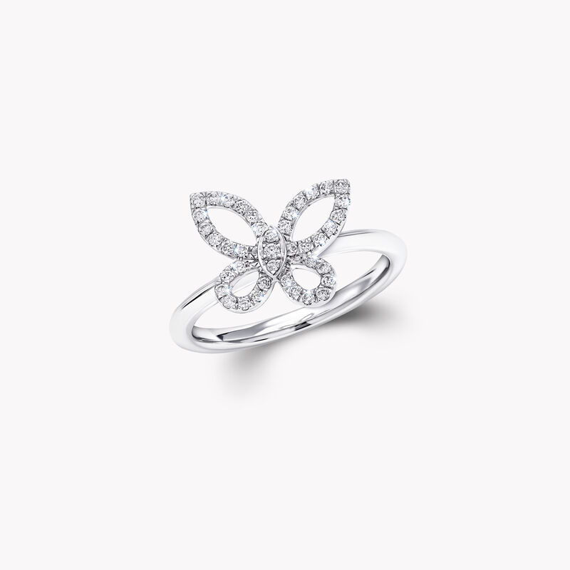 Mini Butterfly Silhouette Diamond Ring, , hi-res