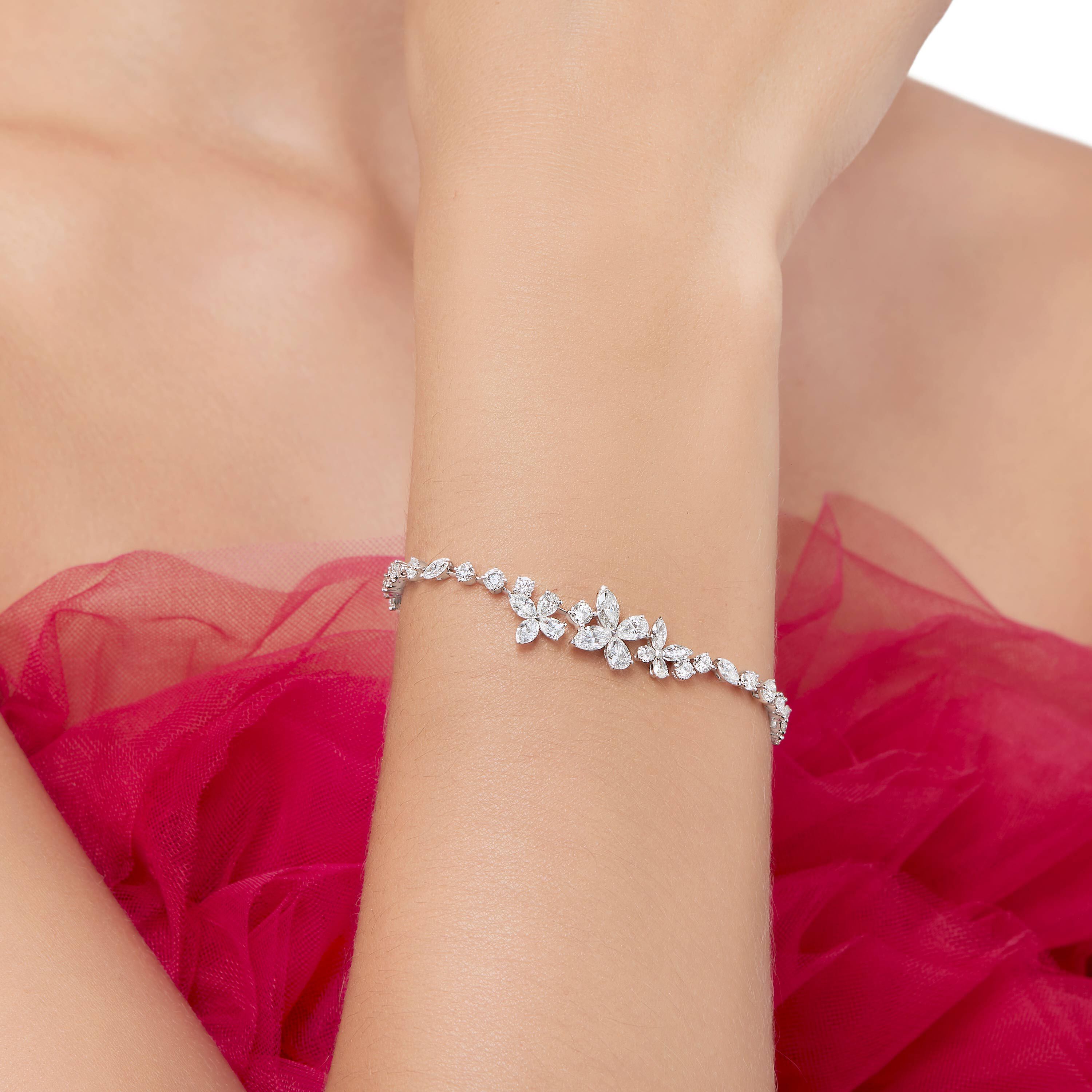 Classic Butterfly Diamond Bracelet White Gold Graff
