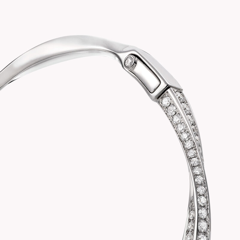 Spiral Pavé Diamond Bangle, , hi-res