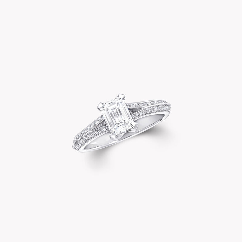 Legacy Emerald Cut Diamond Engagement Ring, , hi-res