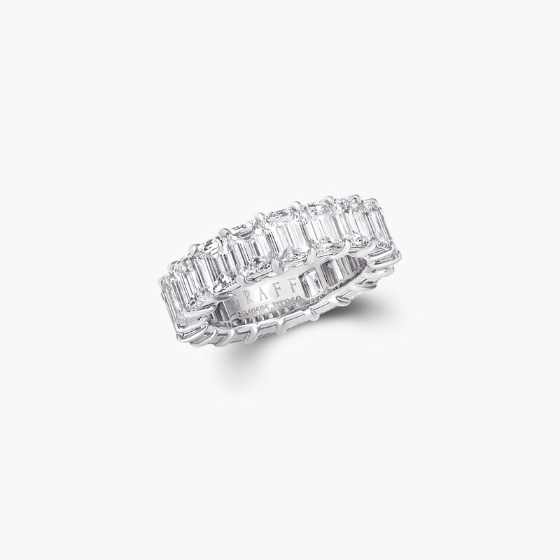 Emerald Cut Diamond Wedding Band, , hi-res