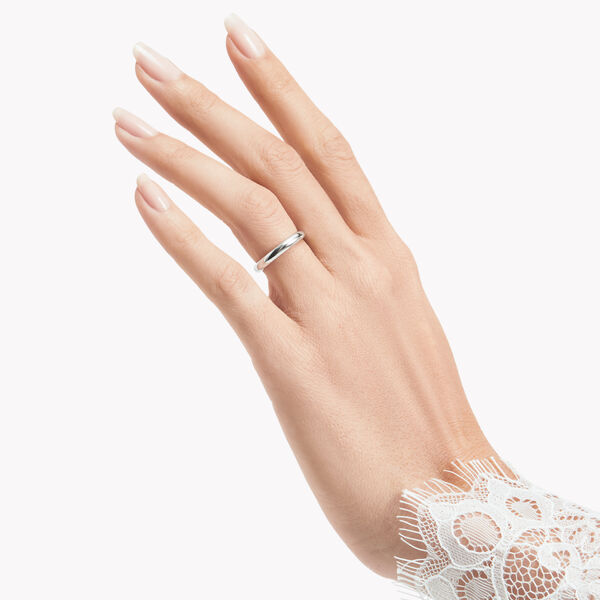D Shape Wedding Band, , hi-res