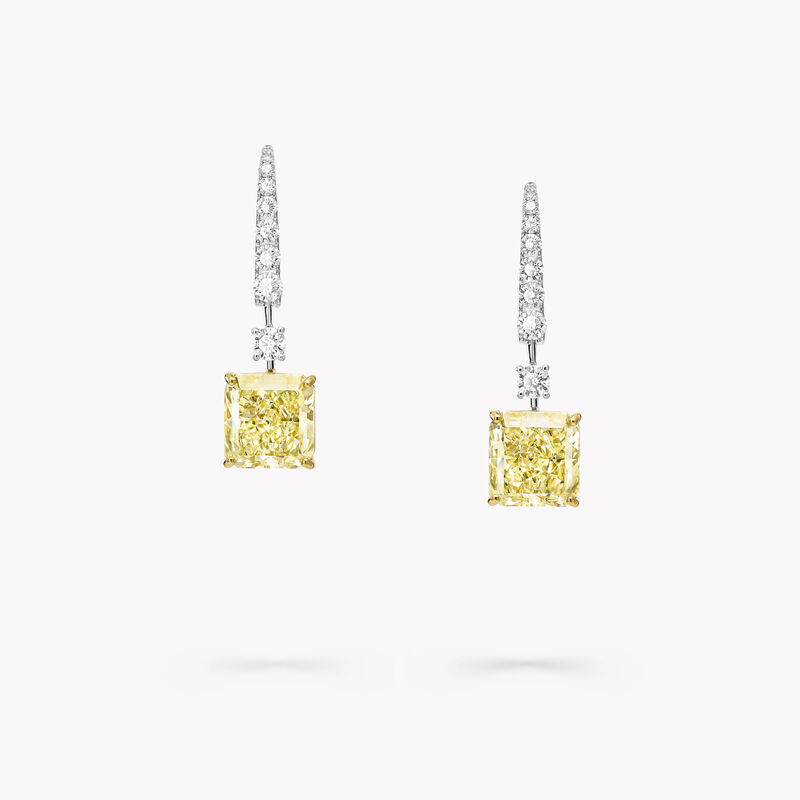 Yellow and White Diamond High Jewellery Earrings