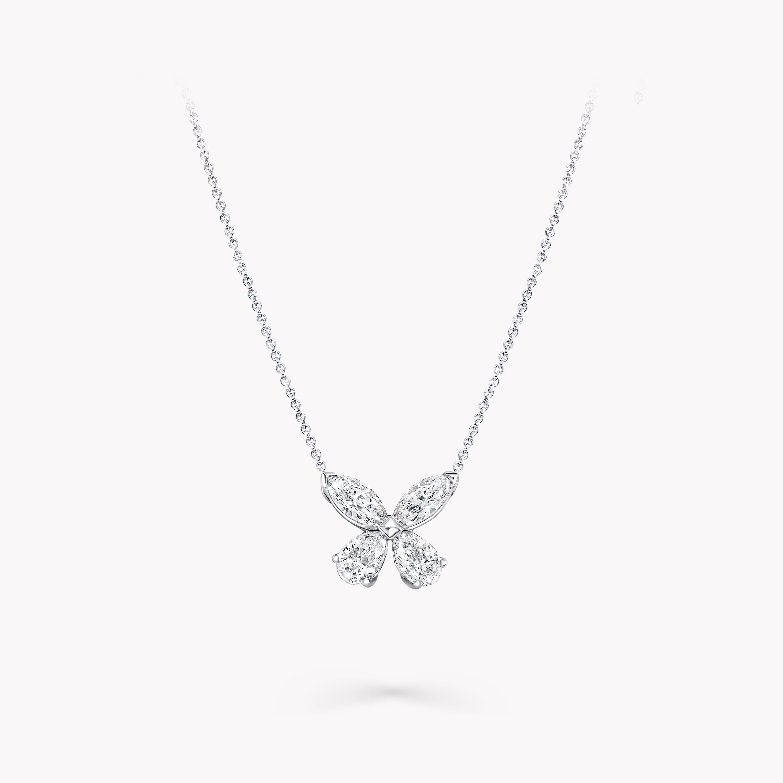 White Sterling Silver Butterfly Heart Diamond Pendant | Doland Jewelers,  Inc. | Dubuque, IA