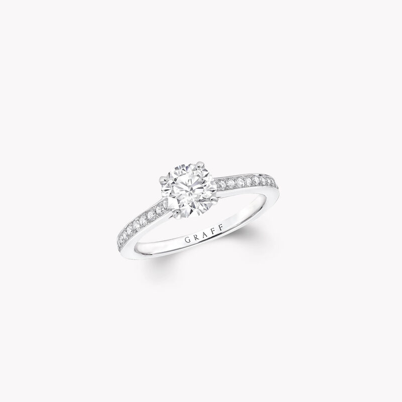 Flame Round Diamond Engagement Ring, , hi-res