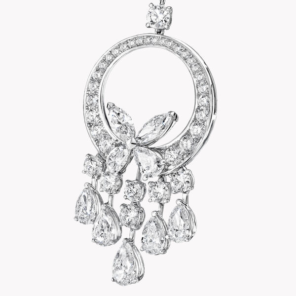 Classic Butterfly Chandelier Diamond Necklace, , hi-res