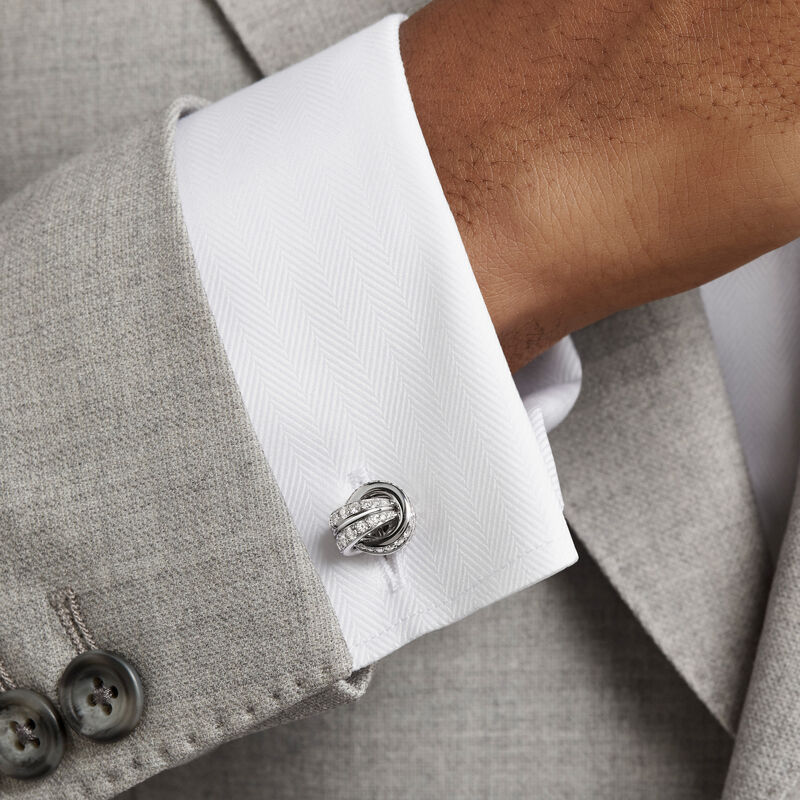 Love Knot Diamond Cufflinks, , hi-res