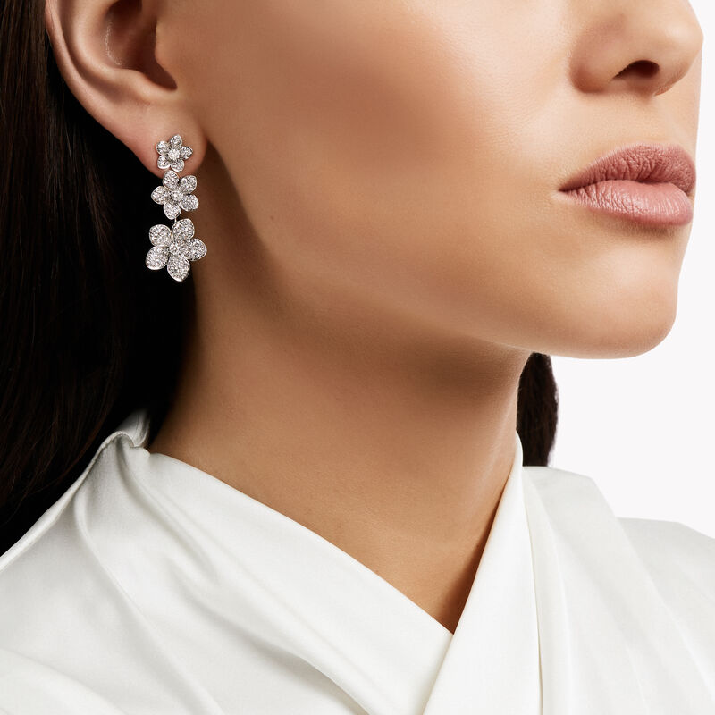 Wild Flower Diamond Drop Earrings, , hi-res