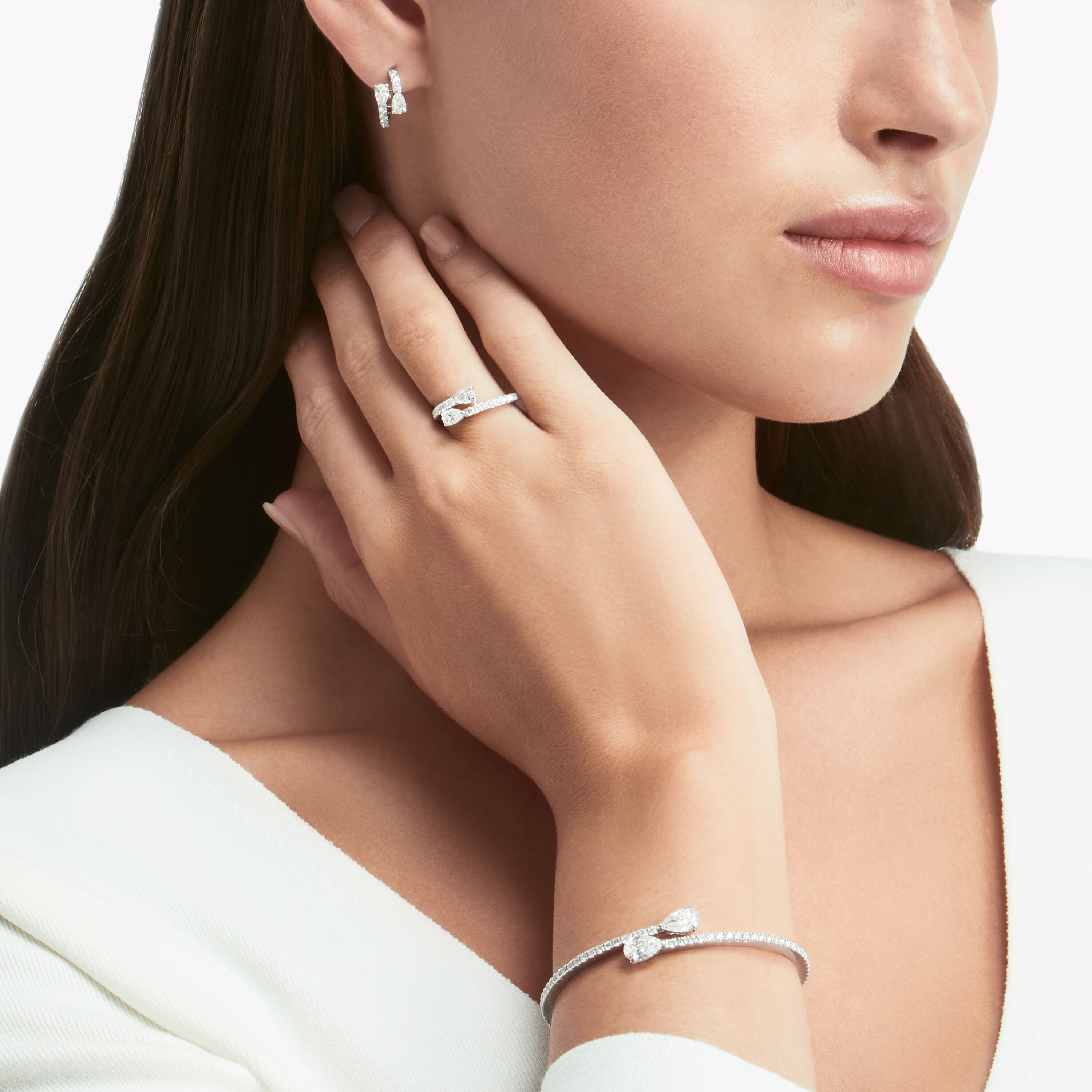 Diamond ring earrings top