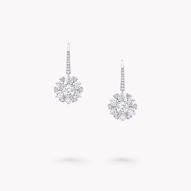 Round Diamond Cluster Earrings, , hi-res
