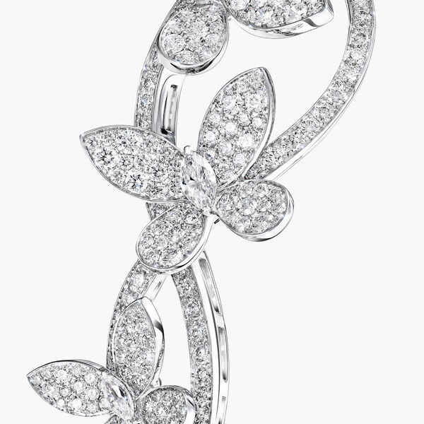 Triple Pavé Butterfly Diamond Necklace, , hi-res
