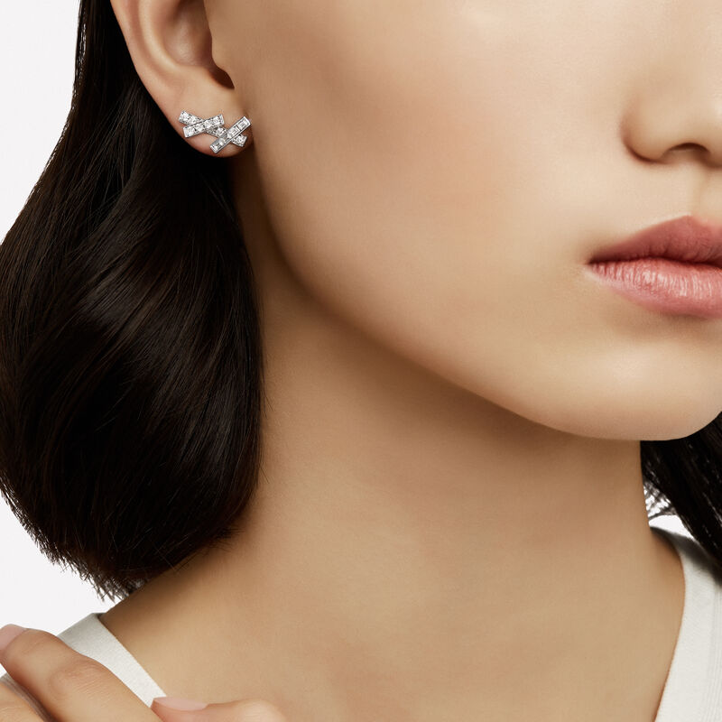 Threads Diamond Mini Earrings, , hi-res