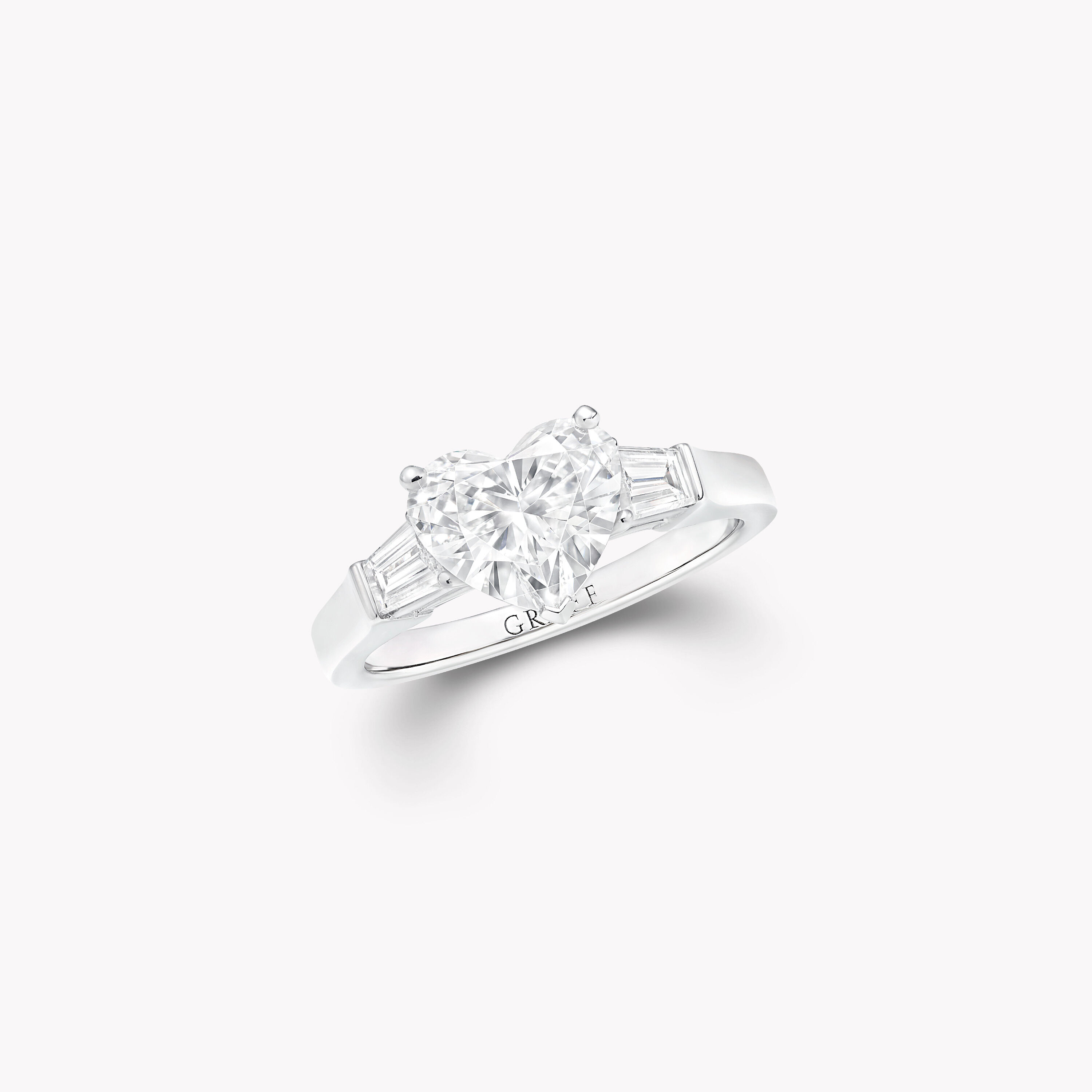 Promise Heart Shape Diamond Engagement Ring Platinum Graff