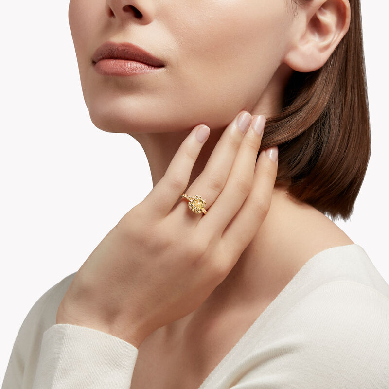 Icon Radiant Cut Yellow Diamond Engagement Ring, , hi-res